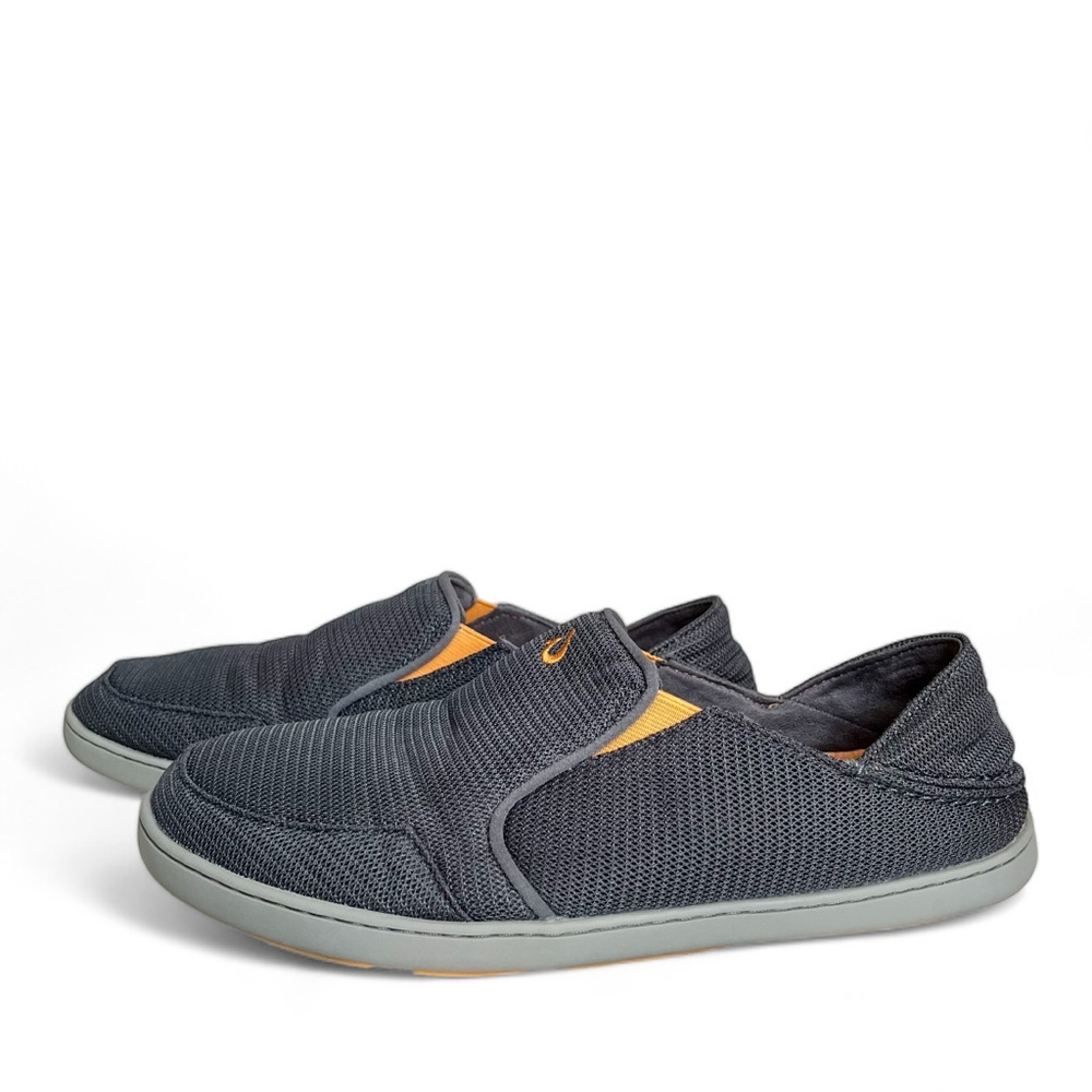 Olukai Nohea Mesh Gray Orange Slip-On Shoes Hawaii Boat Beach Men's Size US 10